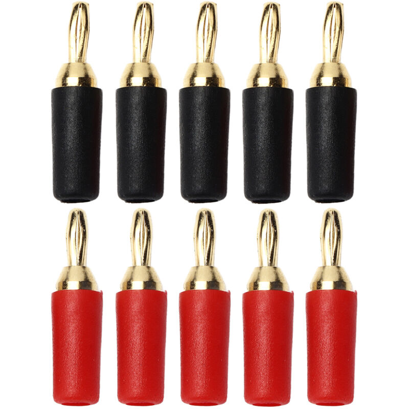 Ineasicer - Connecteur Banane 2,5 Mm 5 Ensembles Fiche Banane à Souder Fiche Banane 2,5 Mm En Laiton Plaqué Or à Souder Haut-Parleur Mâle Plaques
