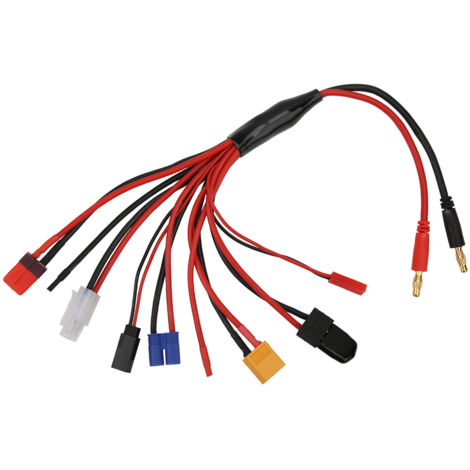 Connecteur Banane 4.0mm 8-en-1 Universel pour Chargeurs et Batteries RC - Noir et Rouge