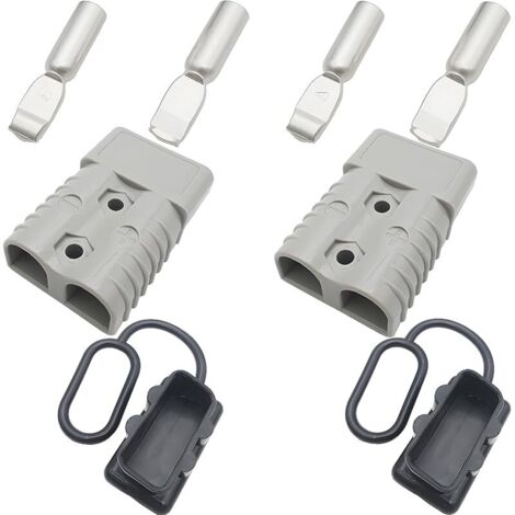 Connecteur Batterie,  175A 600V Batterie Connecteurs, Batterie à Connexion Rapide Prise de déconnexion Rapide, Convient au fil 1/0-2AWG (gris)