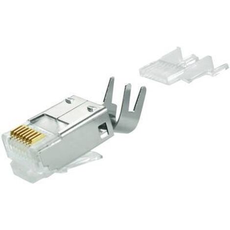 Connecteur blindé Telegärtner 100023019 RJ45 mâle, droit Pôle: 8 argent 1 pc(s) W70062