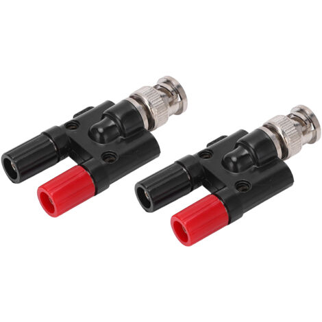 Connecteur BNC Mâle vers Deux Prises Banane Femelles 4mm, Adaptateur RF Coaxial Double Sortie