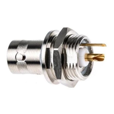 Connecteur BNC RS PRO Femelle Droit, raccordement A souder 50O Montage panneau ( Prix pour 1 )