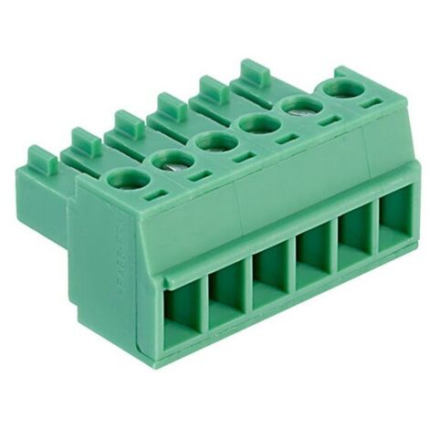 Connecteur bornier au chariot pas de 3,81 Femelle 6 Voies Vert