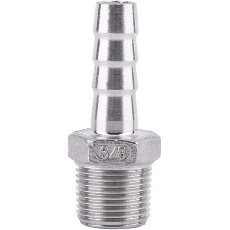 Connecteur BSP 1/8 " 3/4" de Queue Tuyau Barb Filetage Fil D'acier Inoxydable SS304 Pour le Produit Chimique, Chauffage L'eau, Tuyauterie Mécanique(1 point =  6mm) - 3 point=3/810mm
