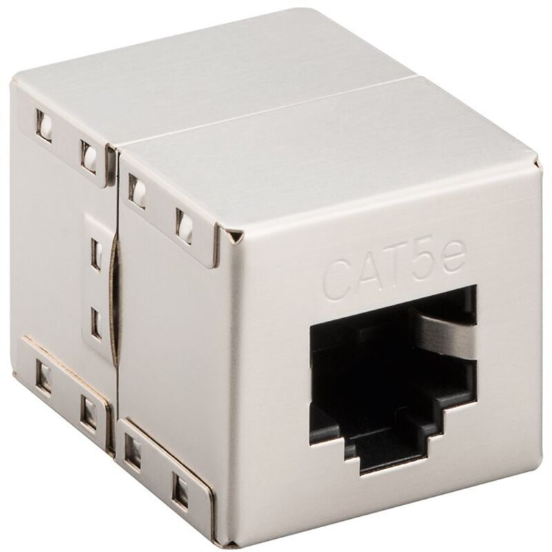 Wentronic - Raccord Modulaire RJ45, cat 5e, boîtier métallique, 2x Fiche RJ45 (8P8C).