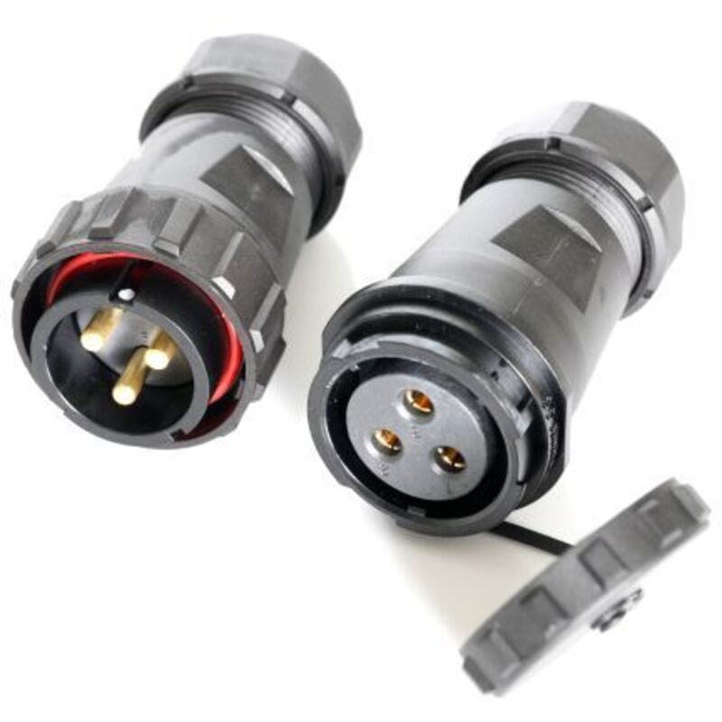 Connecteur circulaire Rs Pro Standard 3 contacts, Montage sur câble, raccordement a visser ( Prix pour 1 paire )