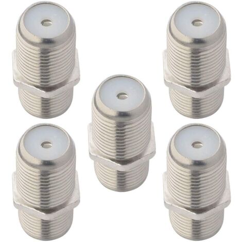 Connecteur Coaxial F Femelle Vers Femelle - Adaptateur RG6 - 3 GHz - Pour Antenne TV Satellite Câble Coaxial - Lot de 2