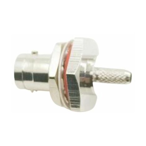 Connecteur coaxial RS PRO Femelle Droit, raccordement A sertir 50O Montage panneau ( Prix pour 1 )