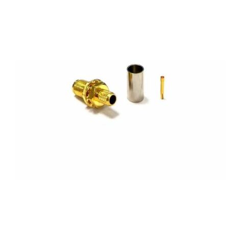 Connecteur coaxial RS PRO Femelle Droit, raccordement A sertir 50O Montage sur câble ( Prix pour 1 )