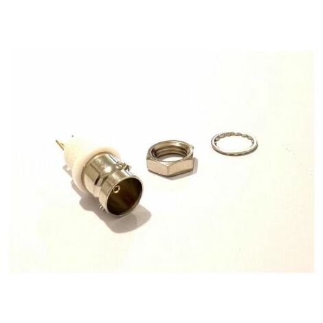 Connecteur coaxial RS PRO Femelle Droit, raccordement A souder 50O Montage panneau ( Prix pour 1 )