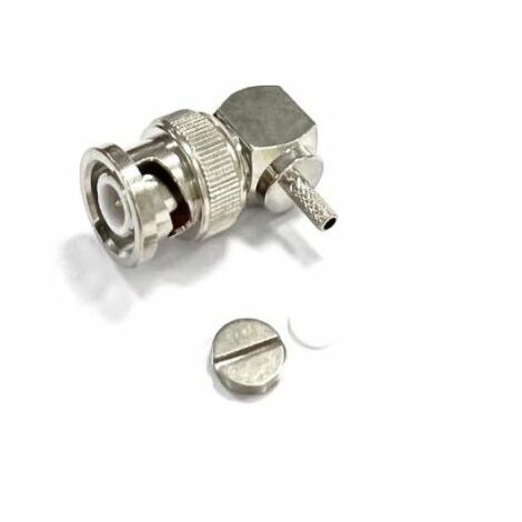 Connecteur coaxial RS PRO Mâle à angle droit, raccordement A sertir 50O Montage sur câble ( Prix pour 1 )