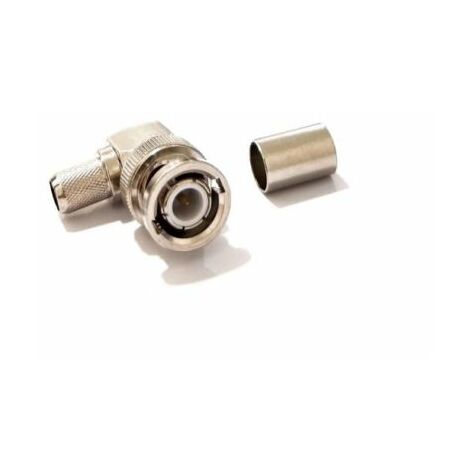 Connecteur coaxial RS PRO Mâle à angle droit, raccordement A sertir 75O Montage sur câble ( Prix pour 1 )