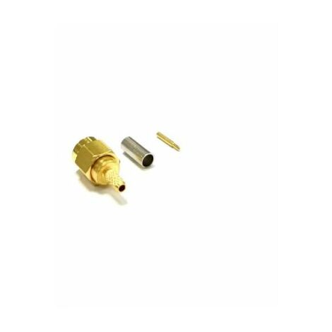 Connecteur coaxial RS PRO Mâle Droit, raccordement A sertir 50O Montage sur câble ( Prix pour 1 )