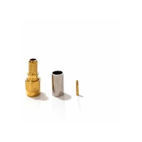 Connecteur coaxial RS PRO Mâle Droit, raccordement A sertir 50O Montage sur câble ( Prix pour 1 )