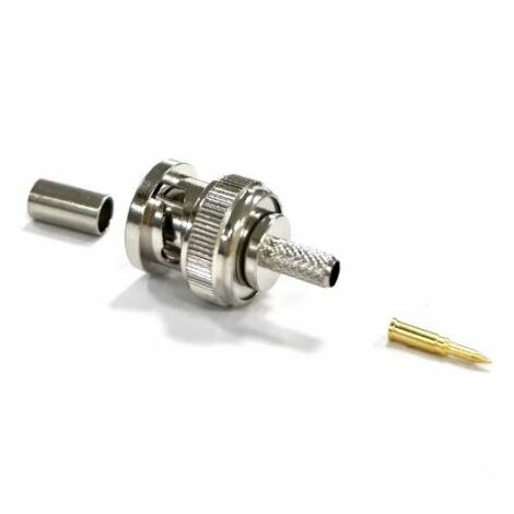 Connecteur coaxial RS PRO Mâle Droit, raccordement A sertir 75O Montage sur câble ( Prix pour 1 )