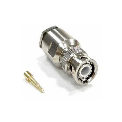 Connecteur coaxial RS PRO Mâle Droit, raccordement Par serrage, à souder 50O Montage sur câble ( Prix pour 1 )
