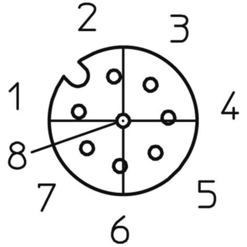 Lutronic - Connecteur confectionné pour capteurs/actionneurs M12 1205 08 004 2m 1078 femelle, coudé 2.00 m Nombre de pôle