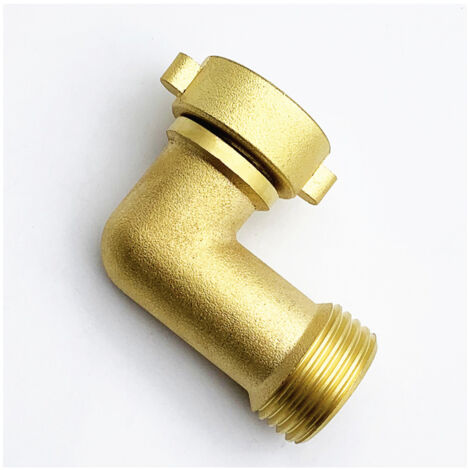 Connecteur coudé de tuyau d'arrosage, rallonge de tuyau à 90 degrés, adaptateur de tuyau d'eau coudé en laiton (lot de 2) JUNJUN