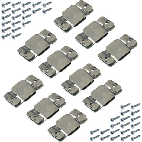Connecteur coulissant canapé Connecteur de meubles TYPE A Connecteur de canapé à visser  Métal galvanisé  Ferrure d'accrochage Ferrure pour lits, meubles rembourrés - tables  10 kit
