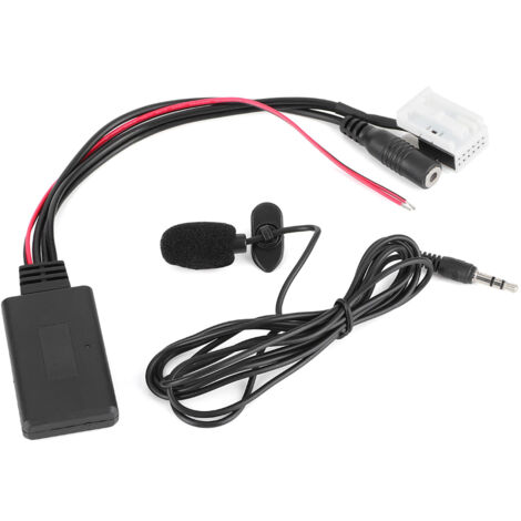 Connecteur d'adaptateur AUX de voiture de cble Audio Bluetooth 12Pin avec Microphone adapté pour Citroen Berlingo