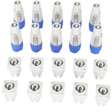 Connecteur d'alimentation 3 broches 250V 20A pour projecteur scénique et éclairage scène, plug and play, prise mâle et femelle.