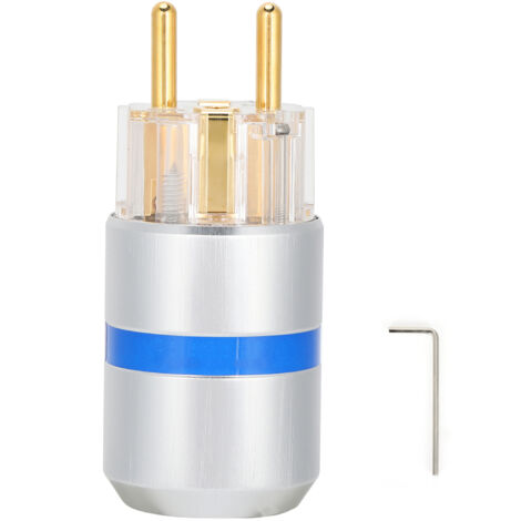 Connecteur d'Alimentation Audio Monosaudio en Cuivre Pur, Plaqué Or 24K, Prise AC pour HiFi, 100-250V, Mâle E107G