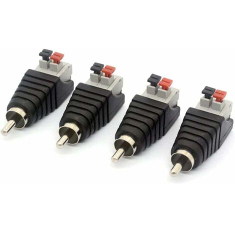 Connecteur d'alimentation pour caméra de vidéosurveillance - Pour haut-parleur audio et vidéo - Connecteur RCA mâle vers connecteur AV 2