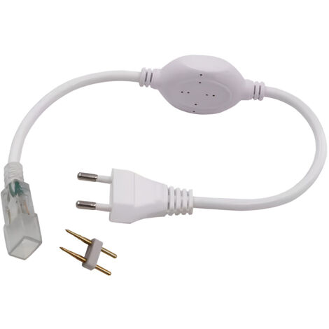 Connecteur d'alimentation pour ruban LED 2835-120 étanche 230V – Prise mâle incluse – Alimente jusqu'à 50m de ruban – Digilamp