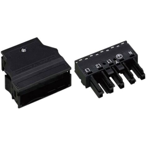 Connecteur d'alimentation série (connecteur réseau) WINSTA MIDI WAGO 770-105/L010-165 femelle, droit Nombre total de pôles: 4 + PE 25 A noir 1 pc(s D10788