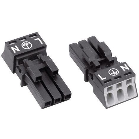 Connecteur d'alimentation série (connecteur réseau) WINSTA MINI WAGO 890-203 femelle, droit Nombre total de pôles: 2 + PE 16 A noir 1 pc(s) D25122