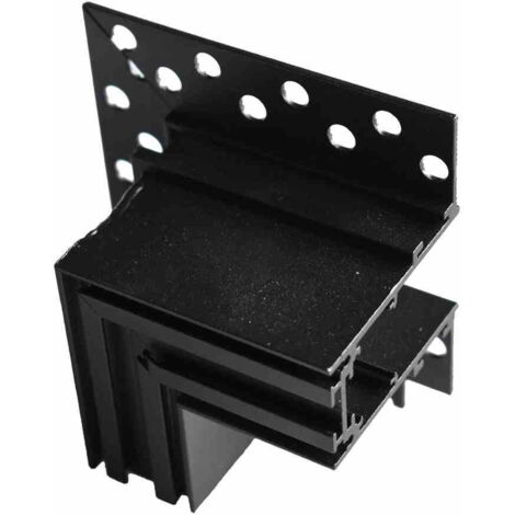 Connecteur d’angle encastré rail magnétique 48V noir