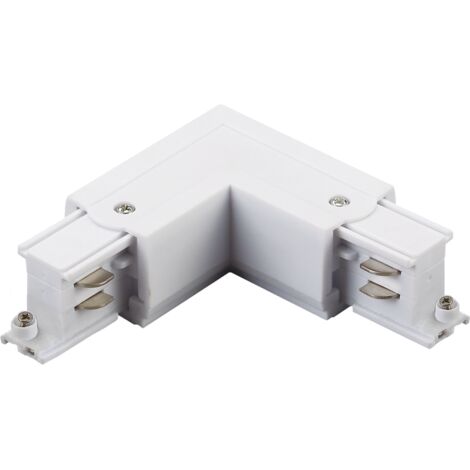 Connecteur d’angle gauche rail triphasé blanc Polux 327925