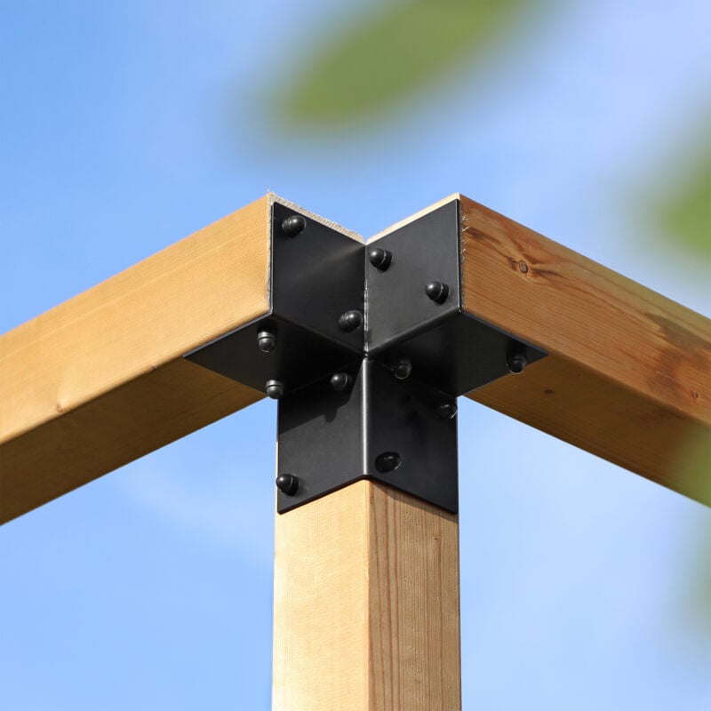 Wovar - Connecteur d'angle noir pour pergola - Poteaux 20 x 20 cm - Par