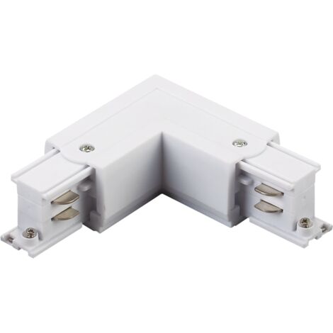 Connecteur d’angle rail triphasé blanc droit Polux 327918