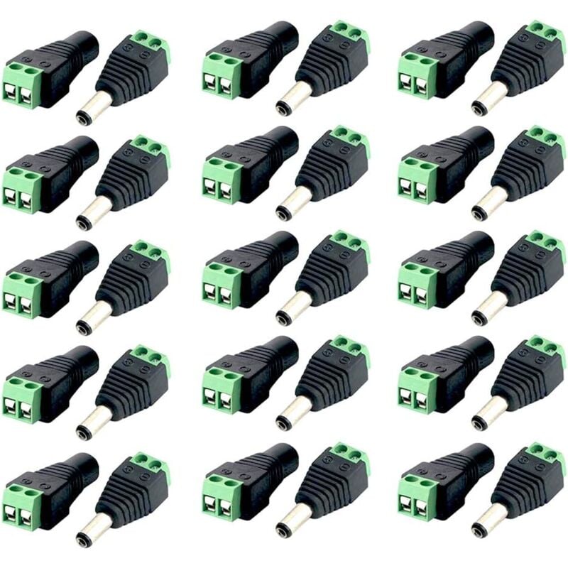 Connecteur dc 12v 30 pièces dc Mâle et Femelle Connecteur dc Prise de Câble d'alimentation de Adaptateur Connecteur pour led Light Strip Light Tape