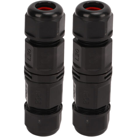Connecteur de boîte de jonction 380V, 2 pièces, câble de sertissage à vis étanche IP68 avec boîtier en plastique pour phare L20 6