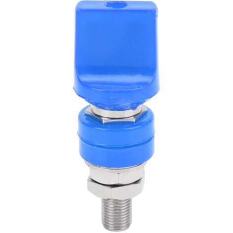 Connecteur de borne à vis M10 pour courant fort 100A, compatible fiche banane 4mm, bleu