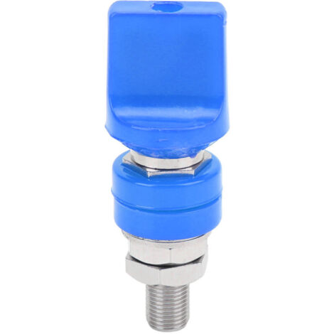Connecteur de borne à vis M10 pour courant fort 100A, compatible fiche banane 4mm, bleu