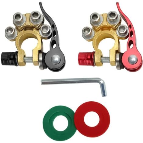 Connecteur de borne de batterie de voiture, borne de fil de batterie de voiture à dégagement rapide à 4 voies, pinces de bornes positives et négatives pour bornes de type A SAE/JIS