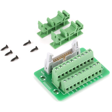 Connecteur de Bornier de Carte de Dérivation Mâle IDC 20 Broches, pour Interface PLC avec Support, Vert