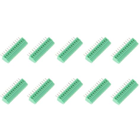Connecteur de bornier de PCB, Blocs De Jonction Enfichables Pour PCB, 10 pièces/ensemble 12 Broches 2,54Mm vert Connecteur universel à bornes à vis pour circuit imprimé