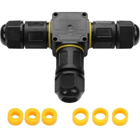 Connecteur de câble 3 broches étanche IP68, boîte de connexion extérieure à clic 2/3/4 voies pour câble M20 4–8 mm ou 6–11 mm, boîte de distribution pour câble enterré étanche (3 broches et 3
