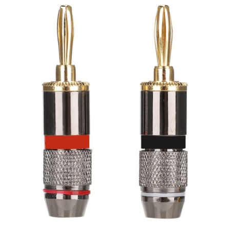 Connecteur de câble audio pour haut-parleur, fiche banane en cuivre pur plaqué or 24 carats