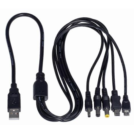 Connecteur de câble d'alimentation USB mâle vers prise jack cylindrique CC 3,5/1,35 mm, 5,5/2,1 mm ou 5,5/2,5 mm