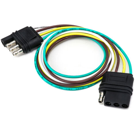 Connecteur de câble de remorque plat à 4 broches avec prise, adaptateur de câble AWG, connecteur de faisceau de câblage, prise d'alimentation de remorque