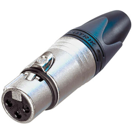Connecteur de cable femelle a 3 broches avec boitier en nickel et contacts en argent 8830174