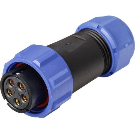 Connecteur de câble femelle, droit 5 pôles 30 A 500 V/AC IP68 Weipu SP2110 / S 5 II D24510