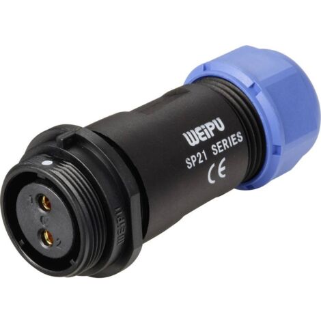 Connecteur de câble femelle, droit In Line 2 pôles 30 A 500 V/AC IP68 Weipu SP2111 / S 2 I