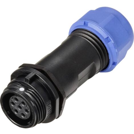 Connecteur de câble femelle, droit In Line pôles 5 A 125 V/AC IP68 Weipu SP1311 / S 7 II