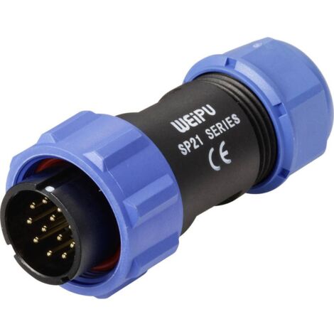 Connecteur de câble mâle, droit 12 pôles 5 A 400 V/AC IP68 Weipu SP2110 / P 12 II D28614